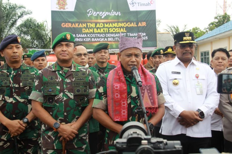 Kostrad Membangun 20 Titik Air Bersih Tersebar di Wilayah Kepulauan Bangka Belitung