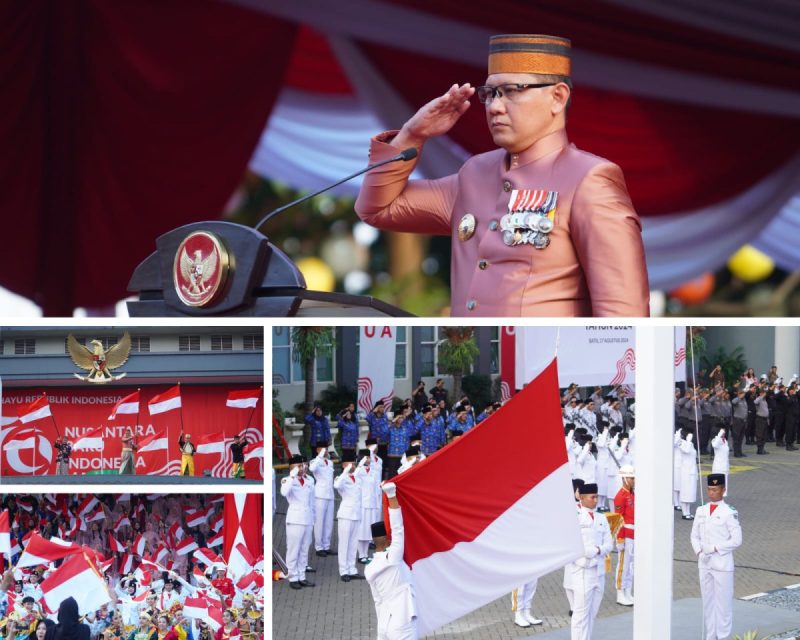 Pj. Wali Kota Batu Pimpin Langsung Penurunan Bendera Merah Putih