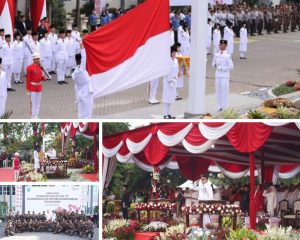 Penuh Khidmat Upacara Pengibaran Bendera HUT ke- 79 RI di Kota Batu