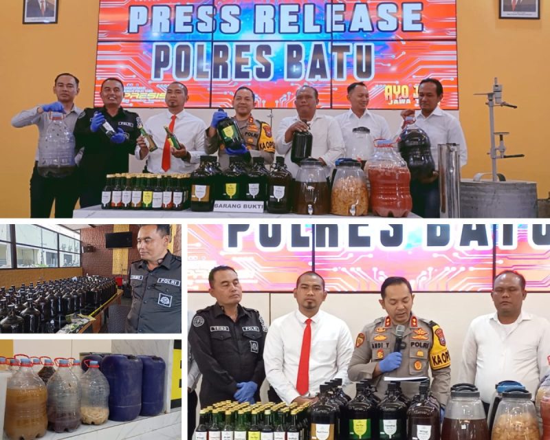 Polres Batu Berhasil Ungkap Produksi Minuman Beralkohol