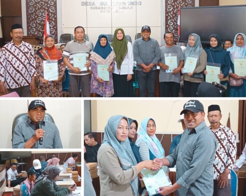 Penyerahan Sertifikat PTSL Tahap II Desa Sumbergondo