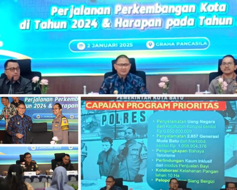 Capaian Polres Batu Tahun 2024 di Acara Perss Conference Bersama Forkopimda