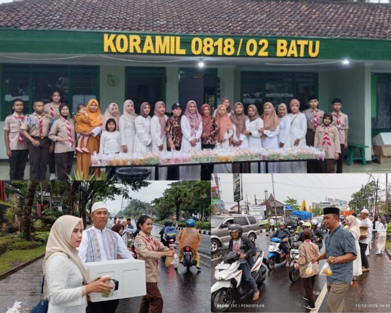 Koramil 02 Batu Berbagi Takjil Pada Pengguna Jalan dan Masyarakat