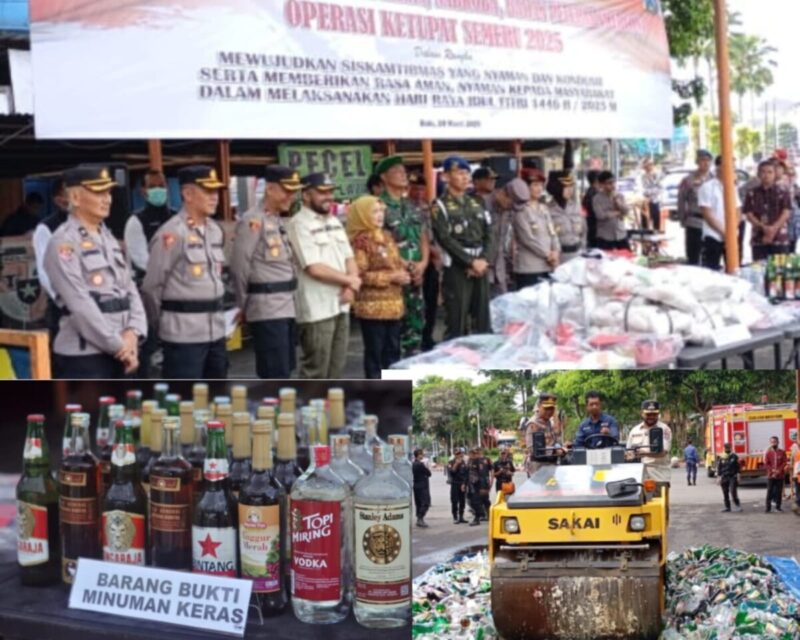 Polres Batu Musnahkan Ribuan Botol Miras dan Ratusan Narkotika