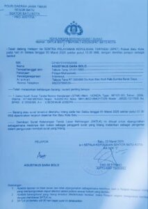 Berita Kehilangan Surat Tanda Nomor Kendaraan Sepeda Motor