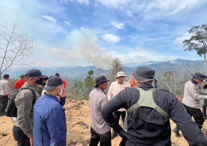 Wakapolda Riau Rokan Hulu Pimpin Langsung Pemadaman Karhutla