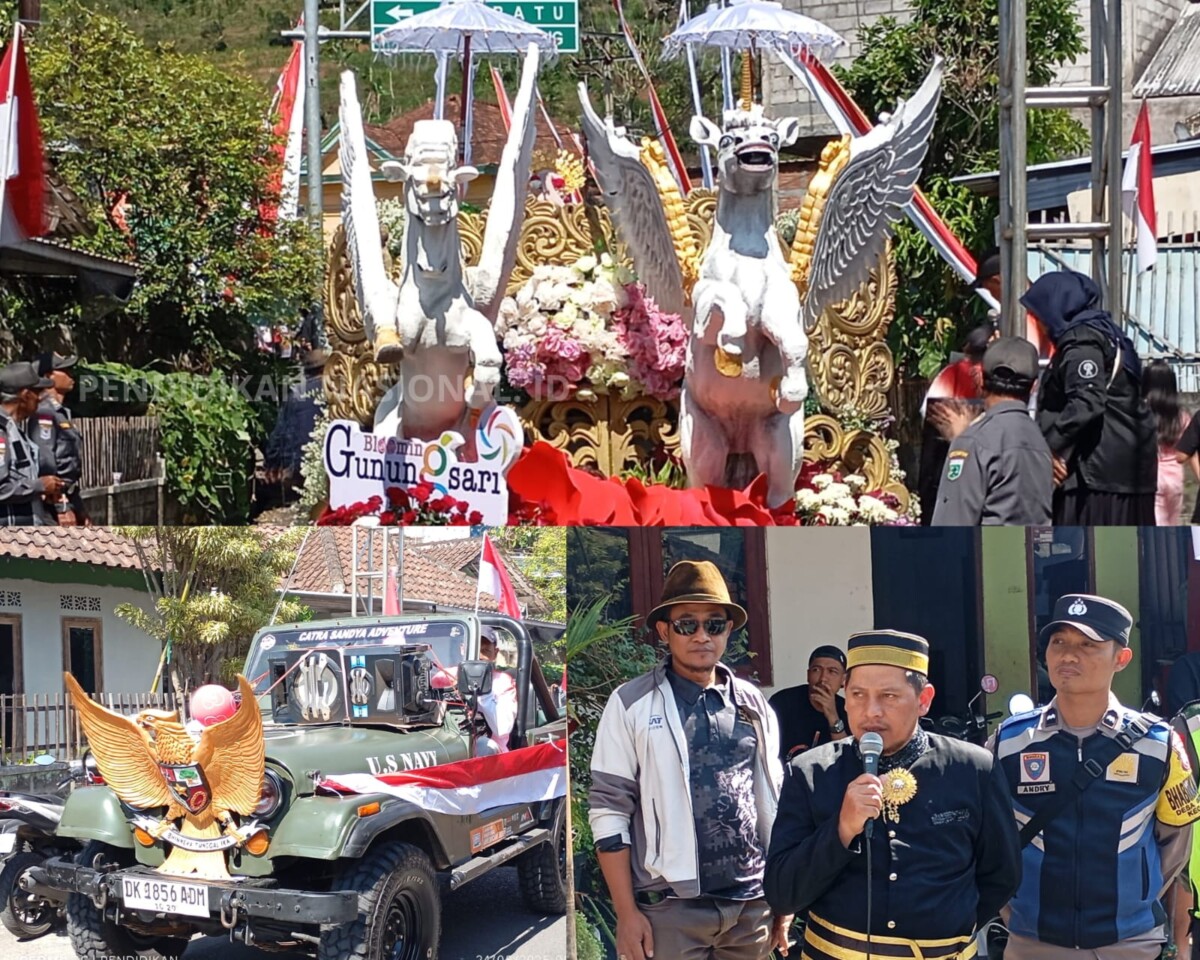 Kepala Desa Gunungsari, saat membuka atau memberangkatkan Carnival Budaya