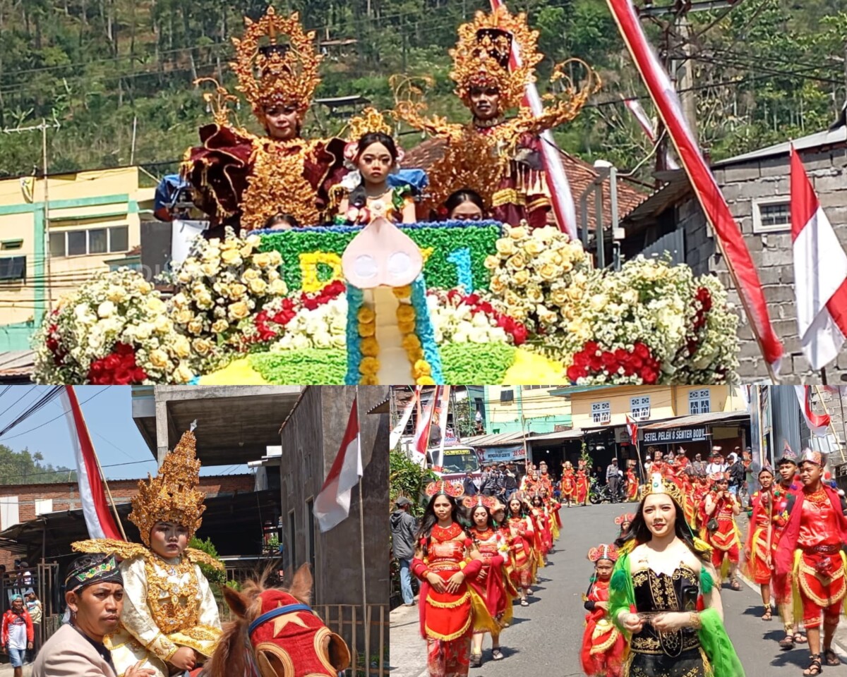 Carnaval budaya menampilkan kesenian topeng malangan