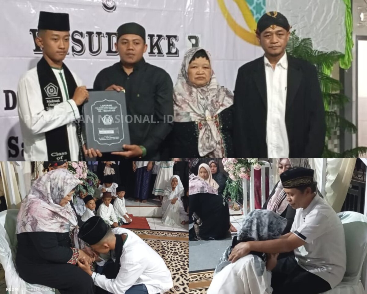 Salah satu Santriwan dan proses sungkeman kepada kedua orang tua