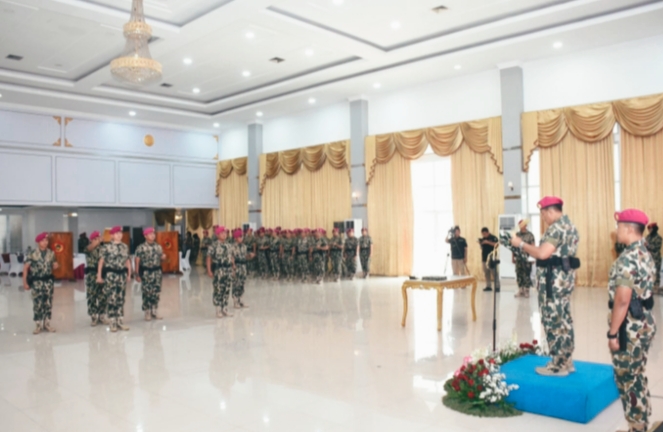 Upacara Serah Terima Jabatan Komandan Pasmar 1 di Gedung Graha Marinir, Kwitang, Jakarta Pusat.