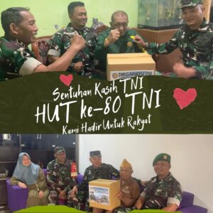Sentuhan Kasih TNI di HUT Ke-80 Sembako Sampai ke Warga Kurang Mampu dan Veteran Batu