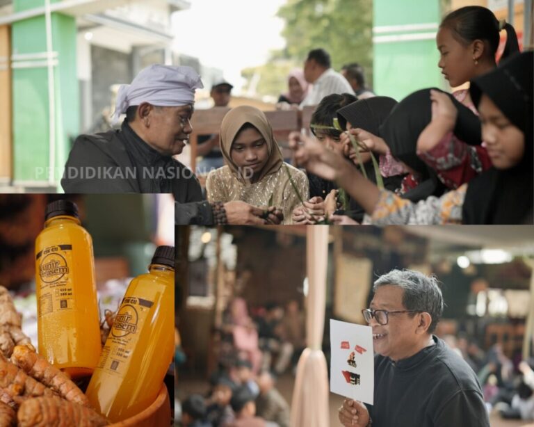 Suasana membuat wayang daun dan beberapa UMKM
