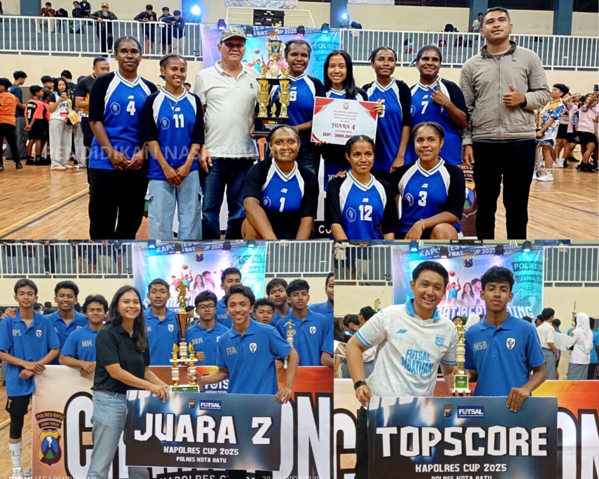 Para pejabat Polres Batu saat bersama juara kapolres Cup