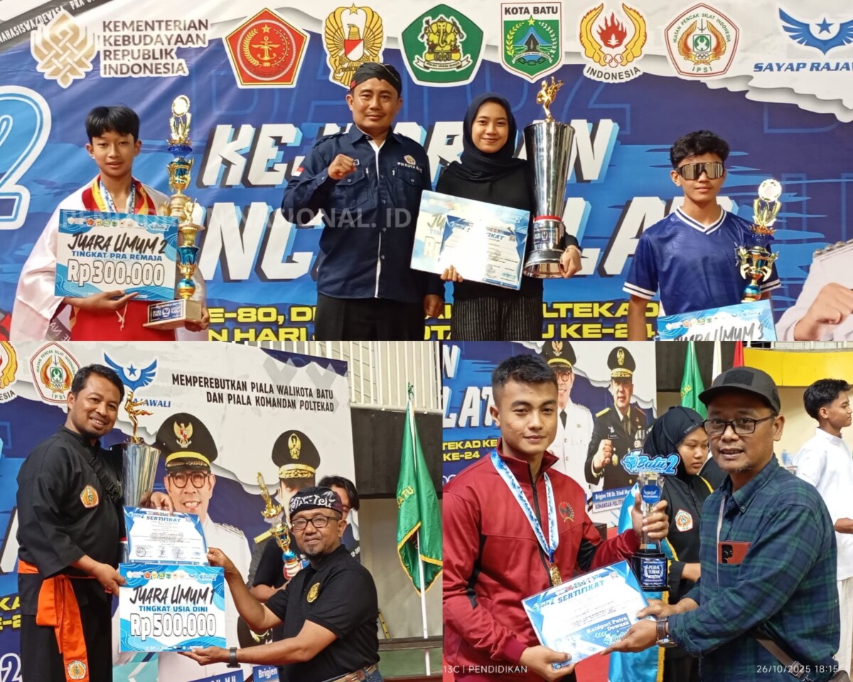 Penyerahan Piala oleh Sekretaris IPSI Batu, Ketua Panitia, dan Perwakilan Tapak Suci