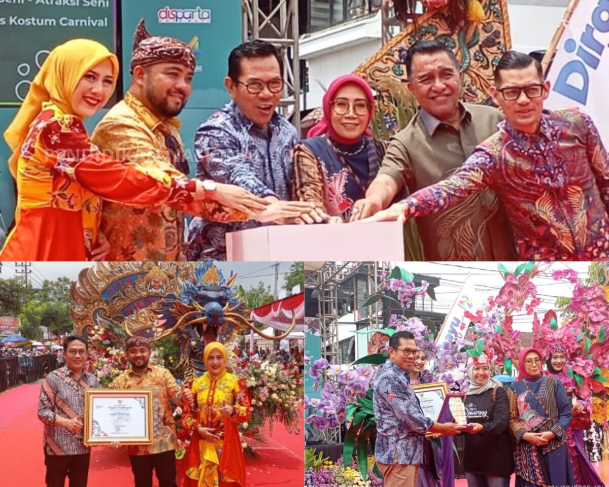 Bersama sama membunyikan sirine tanda dibukanya Batu Art Flower Carnival