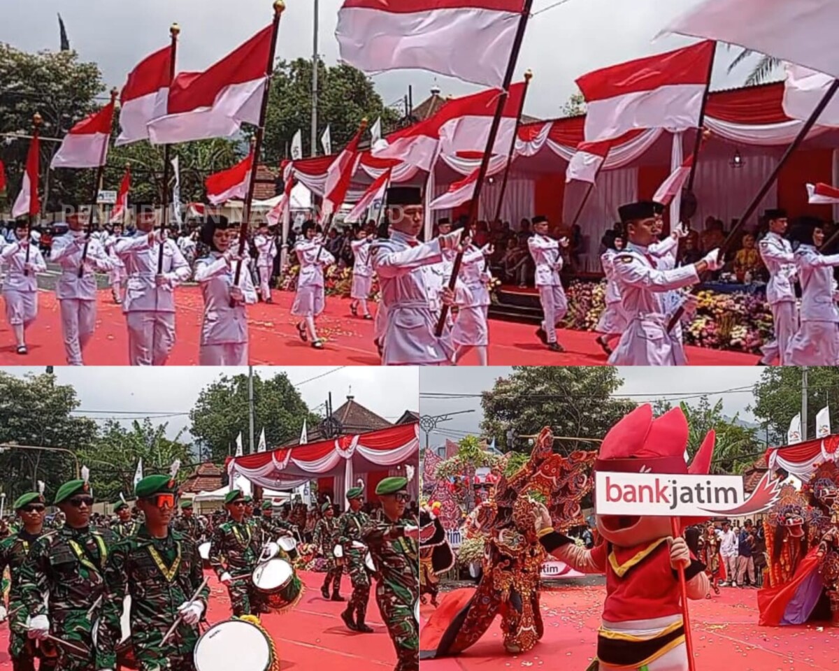 Penampilan semangat Drumband Poktekad, dalam menyambut Batu Art Flower Carnival 2025
· Pasukan Paskibra Kota Batu tampil memukau di hadapan tamu undangan karnaval