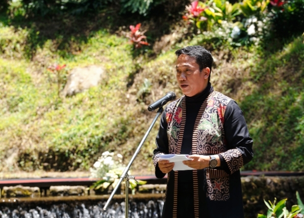 Kepala Disparta Kota Batu ketika memberikan sambutanya 
