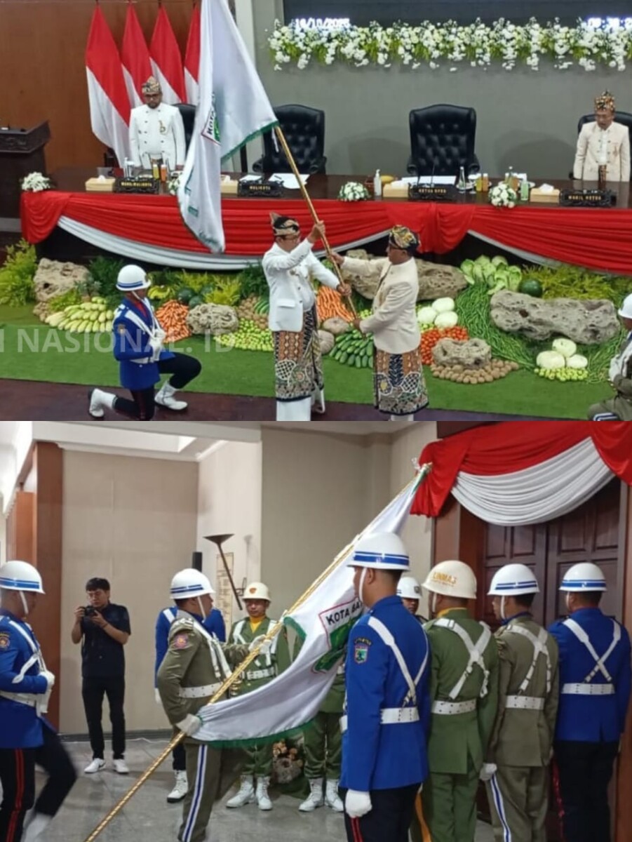 Saat ketika penyerahan bendera pataka kota Batu