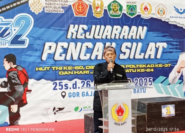 Ketua IPSI Kota Batu ketika memberikan sambutanya
