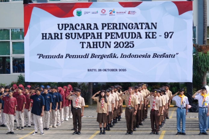 Upacara Hari Sumpah Pemuda ke-97 di Batu, Wakil Wali Kota Ajak Pemuda Bersatu