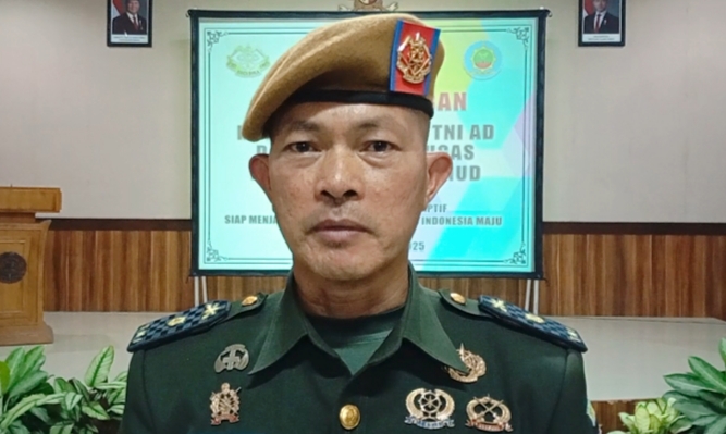 Mayor Arh Abdul Khabir ketika di Aula Bengpusarhanud pada peringatan HUT ke-79.