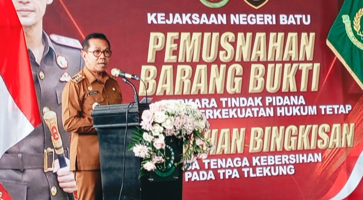 Wali Kota Batu ketika mengapresiasi sinergitas APH