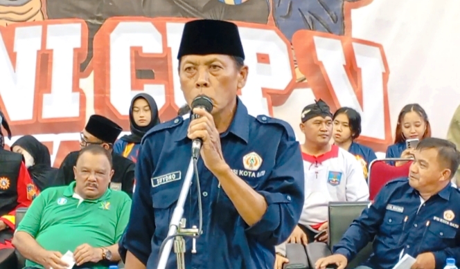 Ketua IPSI Kota Batu ketika memberikan sambutanya