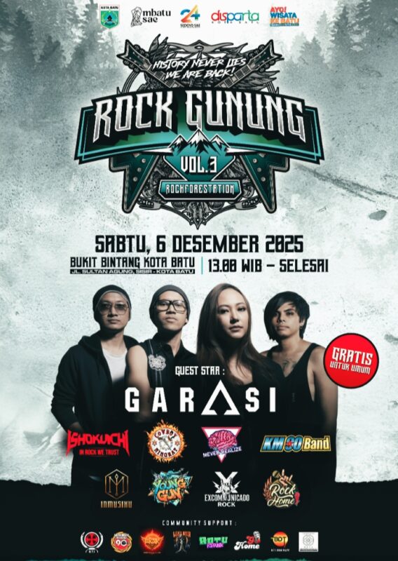 Guncang Batu! Rock Gunung Vol.3 Hadirkan Garasi dan Aksi Konservasi Alam