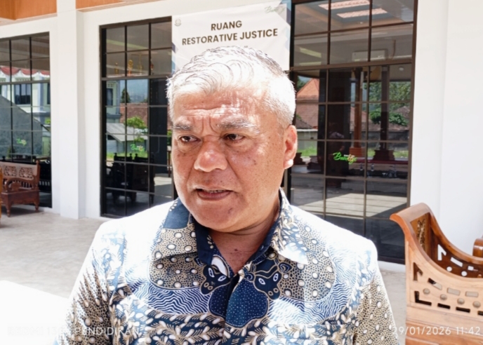 Kepala Desa Bumiaji, Edy Suyanto ketika selesai kegiatan