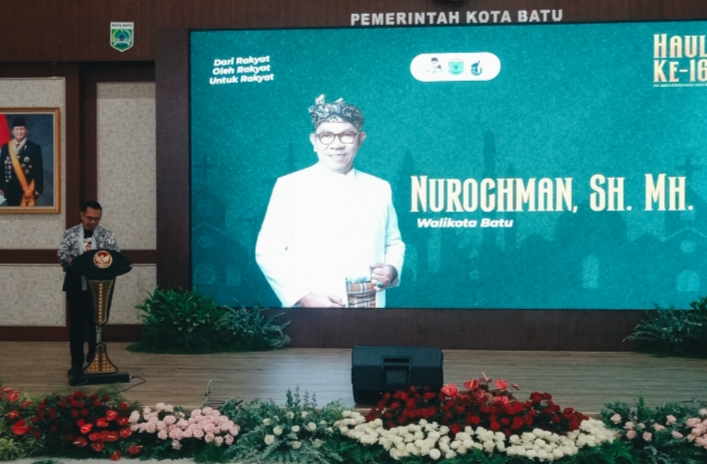 Wali Kota Batu ketika memberikan sambutanya