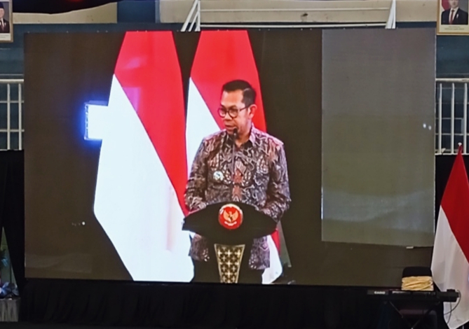 Wali Kota Batu, Nurochman ketika memberikan sambutanya di Musrenbang Kec. Batu