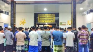 Suasana Khidmat Tarawih Perdana 1447 H di Masjid Mina Lanud Raden Sadjad Natuna