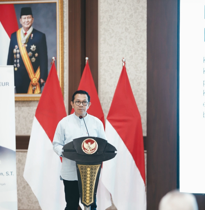 Wali Kota Batu, Nurochman ketika memberikan sambutan yang, bertempat di Graha Pancasila Kota Batu. 