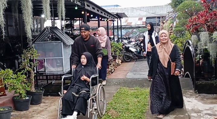Salah satu Disabilitas ketika hadir berbuka puasa bersama di Berkah Rangkul. 
