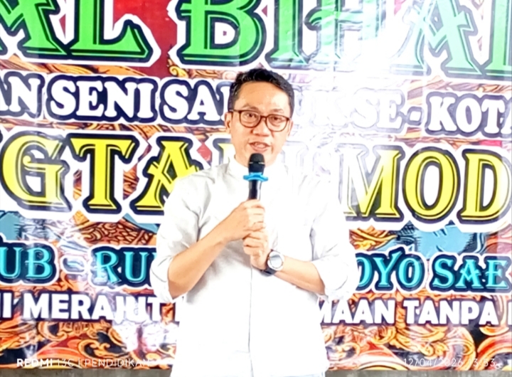 Kepala Dinas Pariwisata Kota Batu, Ketika memberikan sambut sambutanya.