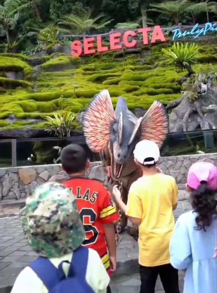 Dino Costum menjadi magnet pengunjung tersendiri, membuat siapa saja menjadi terkesan. 