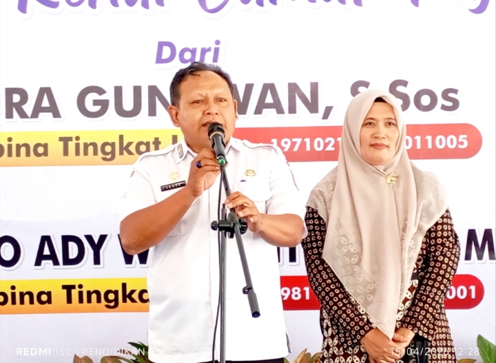 Camat Periode 2023-2026 yang kini menjabat Kasatpol PP Kab. Malang ketika memberikan sambutan sambutanya.