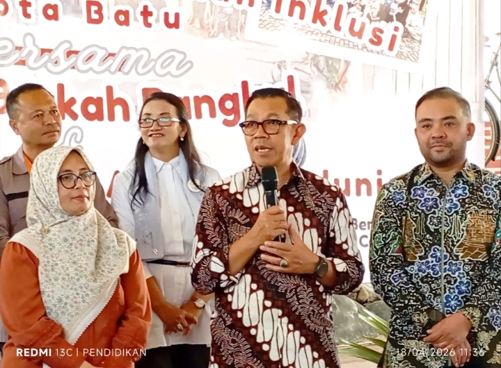 Wali Kota Batu ketika memberikan dukungan serta motifasi bagi semua inklusi di Kota Batu. 
