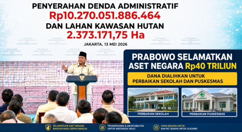 Prabowo Selamatkan Aset Negara Rp40 Triliun, Dana Dialihkan untuk Perbaikan Sekolah dan Puskesmas