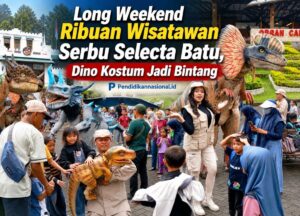 Momen Long Weekend May Day 2026 Ribuan Wisatawan Serbu Selecta Batu, Dino Kostum Jadi Bintang