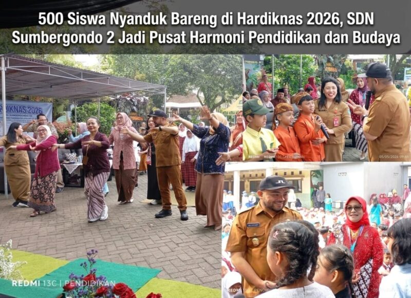 500 Siswa Nyanduk Bareng di Hardiknas 2026, SDN Sumbergondo 2 Jadi Pusat Harmoni Pendidikan dan Budaya