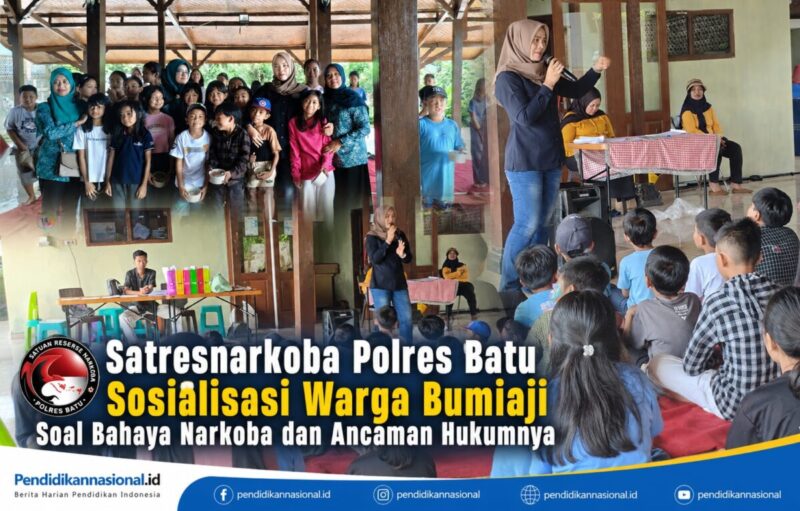 Satresnarkoba Polres Batu Sosialisasi Warga Bumiaji soal Bahaya Narkoba dan Ancaman Hukum