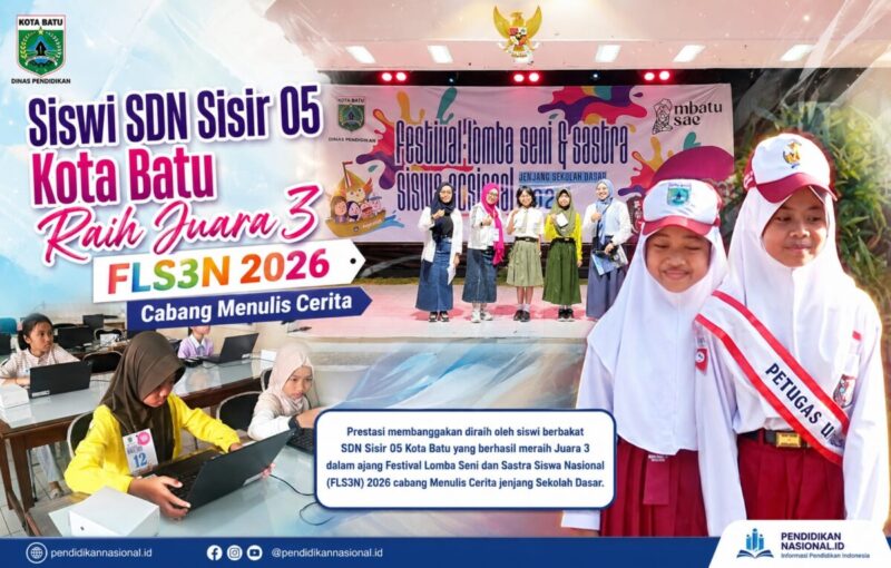 Siswi SDN Sisir 05 Kota Batu Raih Juara 3 FLS3N 2026 Cabang Menulis Cerita