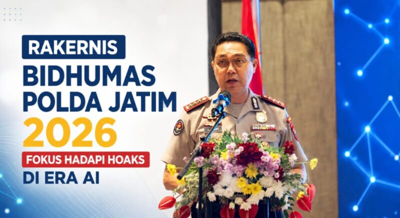 Rakernis Bidhumas Polda Jatim 2026 Fokus Hadapi Hoaks di Era AI