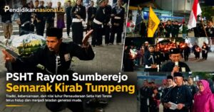 PSHT Rayon Sumberejo Turut Semarakkan Kirab Tumpeng Bulu Bekti pada Selamatan Desa ke-116