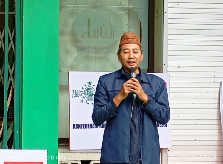 Ketua Sarbumusi Kota Batu ketika menyampaikan sambutan sambutanya.