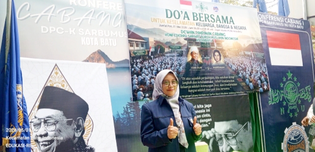Ketua Panitia ketika selesai kegiatan, berada di halaman PCNU Kota Batu. 