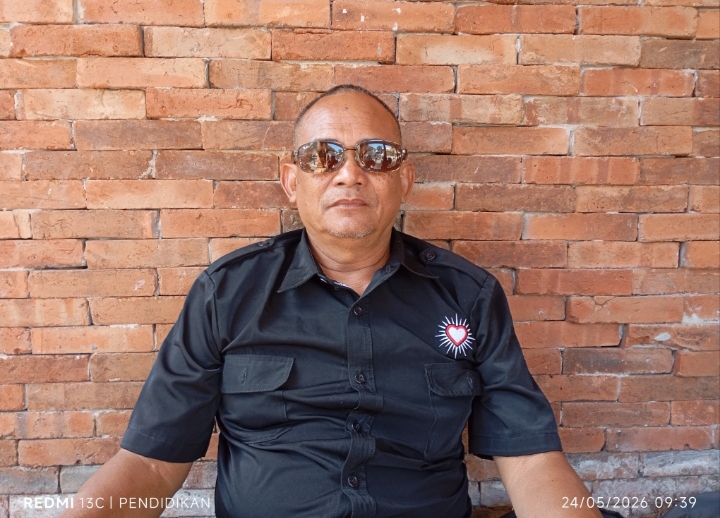 Ketua PSHT Cabang Batu ketika berada di lokasi tes pra warga. 