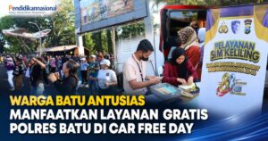 Warga Batu Antusias Manfaatkan Layanan Gratis Polres Batu di Car Free Day