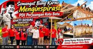 Semangat Bung Karno Menginspirasi PDI Perjuangan Kota Batu Bedah Rumah Warga Kurang Mampu